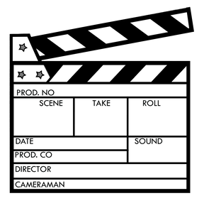 White Clapperboard Drawing PNG Download