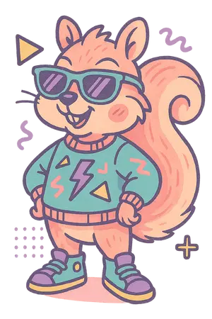 90s Retro Squirrel #2143 | Free PNG Download