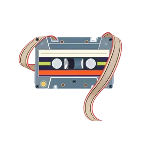 A Retro Vintage Cassette Tape With Partially Unraveled #8441 | Free PNG Download