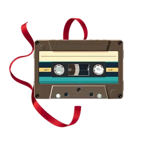 A Retro Vintage Cassette Tape With Partially Unraveled #3175 | Free PNG Download