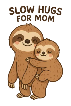 Adorable Sloth Hug #9879 | Free PNG Download