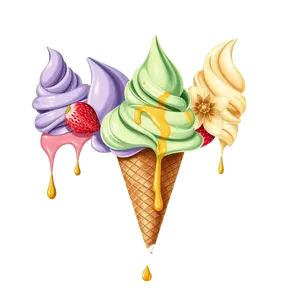 An Artistic Gelato Cone Illust | Free PNG Download