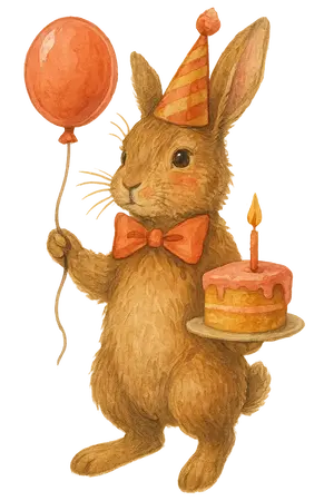 Birthday Party Rabbit #9390 | Free PNG Download