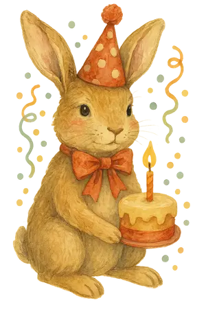 Birthday Party Rabbit #4579 | Free PNG Download