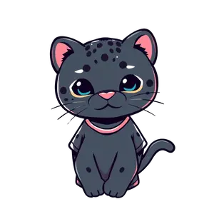 Black Panther As A Kawaii Vector Illustration Pastel Colors #1190 | Free PNG Download