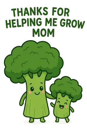 Broccoli Mom And Baby #2175 | Free PNG Download