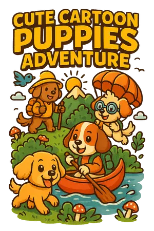 Cartoon Puppy Adventure #2213 | Free PNG Download