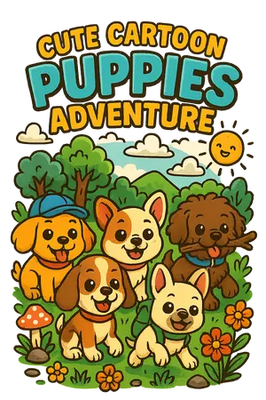 Cartoon Puppy Adventure #6280 | Free PNG Download