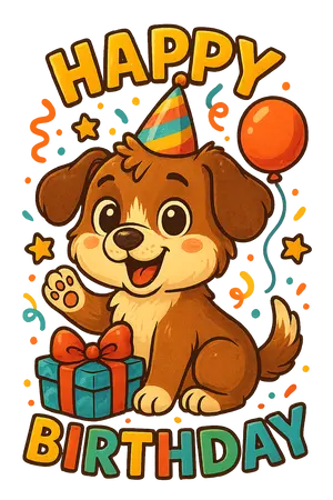 Cartoon Puppy Birthday #8575 | Free PNG Download