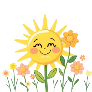 Cartoon Sun And Flower #3469 | Free PNG Download