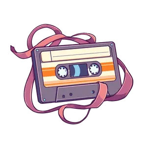Cassette Tape With Partially Unraveled Magnetic Tape Clean #1197 | Free PNG Download