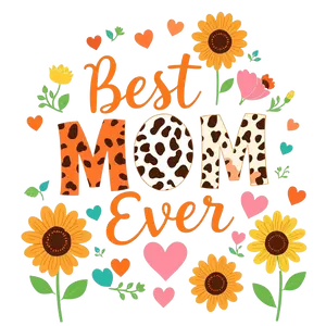 Colorful Typograpy Art Best Mom Ever Design 1 | Free PNG Download