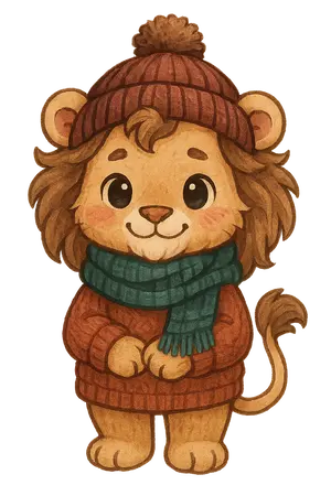 Cozy Chibi Lion #3725 | Free PNG Download