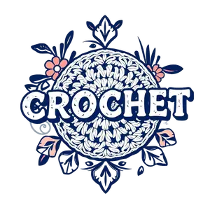 Crochet With Retro 70s Typography Boho Floral Background #3221 | Free PNG Download