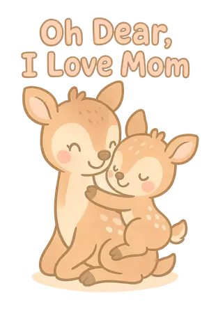 Deer Hugging Mom #1946 | Free PNG Download