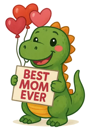 Dino Mom Celebration #5286 | Free PNG Download
