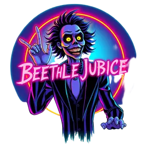 Draw A Retro 80s Neon Poster Featuring Beetlejuice In Comic #5765 | Free PNG Download