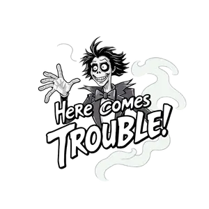 Draw Beetlejuice Emerging From Swirling Smoke With Here #9295 | Free PNG Download