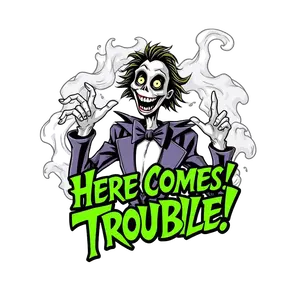 Draw Beetlejuice Emerging From Swirling Smoke With Here #6289 | Free PNG Download