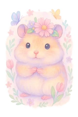 Dreamy Spring Hamster #6348 | Free PNG Download