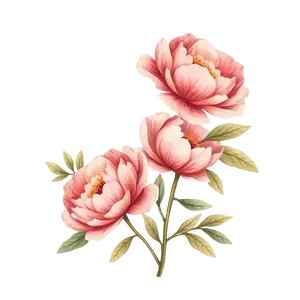 Elegant Hand Drawn Peonies #5707 | Free PNG Download
