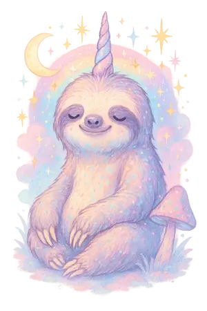 Fantasy Sloth Design #3757 | Free PNG Download