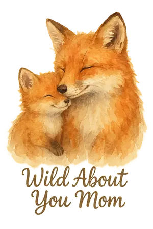 Fox Motherly Love #9306 | Free PNG Download
