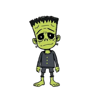 Hand Drawn Frankenstein Surrounded By Cute Doodles Like #8729 | Free PNG Download