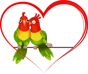 Red Bird Heart PNG Download
