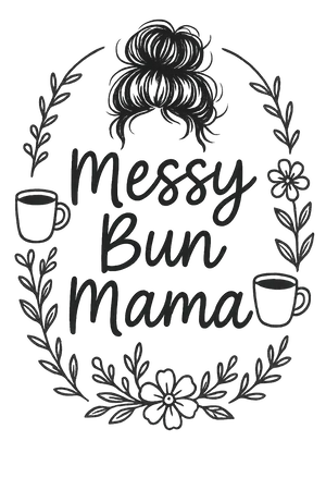 Messy Bun Mama #7379 | Free PNG Download