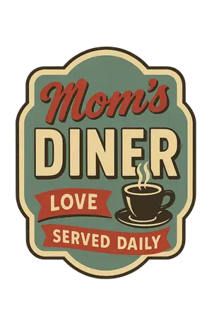 Mom's Diner Badge #7500 | Free PNG Download