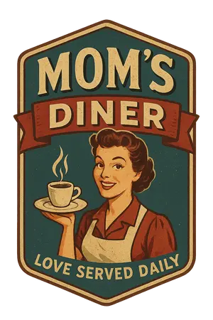 Mom's Diner Retro Poster #6355 | Free PNG Download