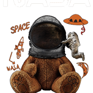 Nasa Astronaut bear Poster Outer Space for T-shirt PNG Download
