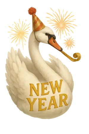 New Year Swan #8285 | Free PNG Download