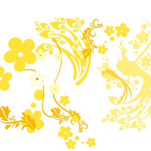 Yellow Graphics Floral Design PNG Download