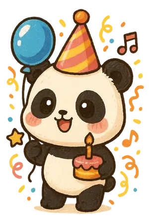 Party Vibe Panda #8257 | Free PNG Download