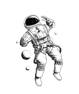 Astronaut Robot Tattoo PNG Download