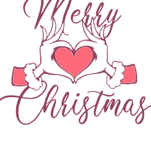 Merry Christmas Pink Heart Graphics PNG Download