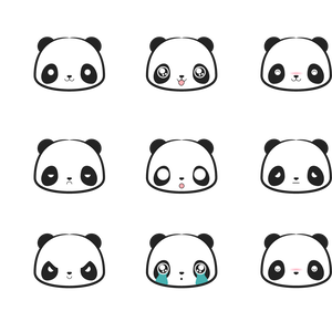 White Giant Panda Snout PNG Download