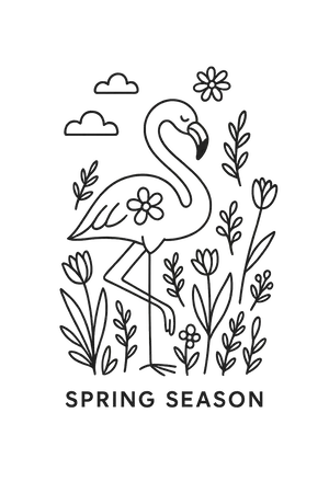 Spring Flamingo Design #1048 | Free PNG Download