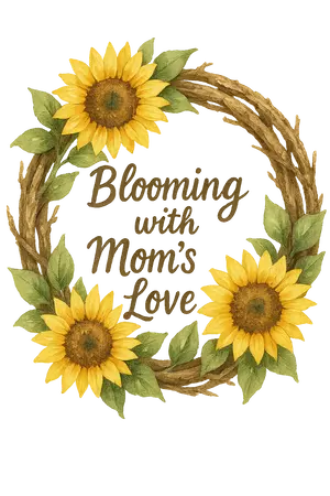 Sunflower Wreath Art #8741 | Free PNG Download