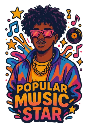 Trendy Music Star Design #2476 | Free PNG Download