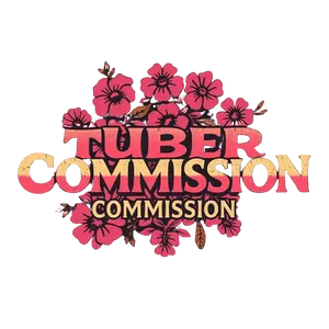 Tuber Commission With Retro 70s Typography Boho Floral #2997 | Free PNG Download