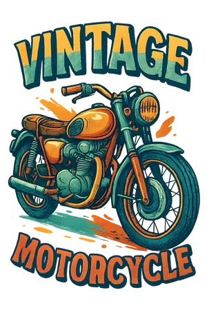Vintage Motorcycle Art #4884 | Free PNG Download