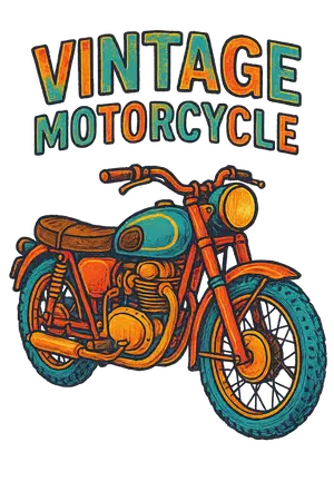 Vintage Motorcycle Design #1643 | Free PNG Download