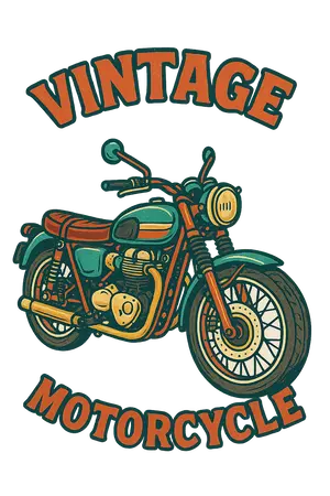 Vintage Motorcycle Design #1368 | Free PNG Download