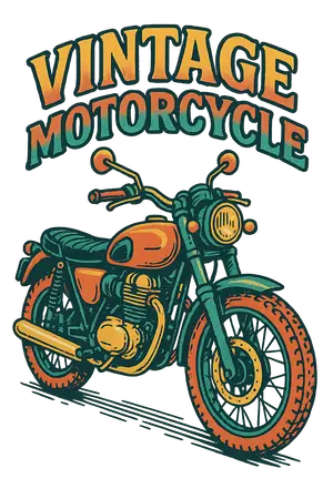 Vintage Motorcycle Design #5251 | Free PNG Download