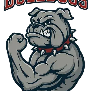 Bulldog Mascot Flexing #2162 | Free PNG Download