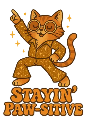 Cat 70s Retro Clothing T Shirt Design #3943 | Free PNG Download
