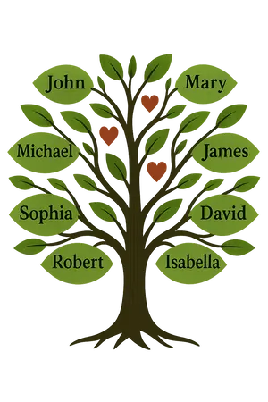 Family Tree Of Hearts #3784 | Free PNG Download